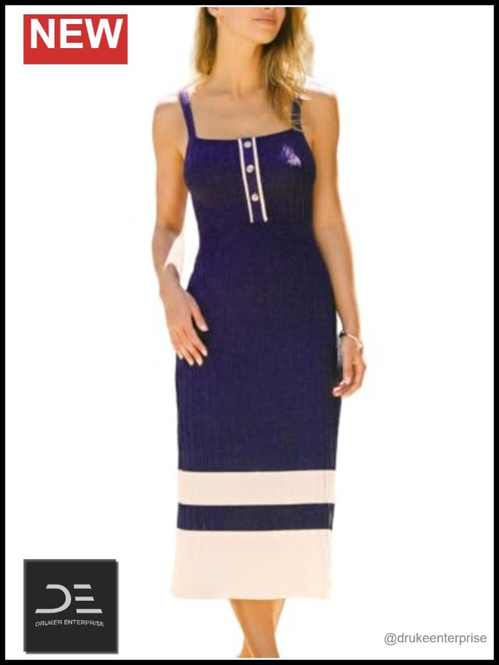 CUPSHE Women's Sleeveless Button Ribbed Knit Bodycon Midi Dress